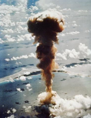 Nuclear testing at bikini atoll begins