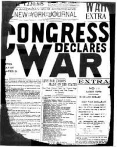 Se emite la Declaracion de Guerra entre Estados Unidos y España