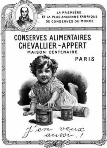 APPERT UTILIZA EL CALOR PARA ESTERILIZAR Y CONSERVAR COMIDA