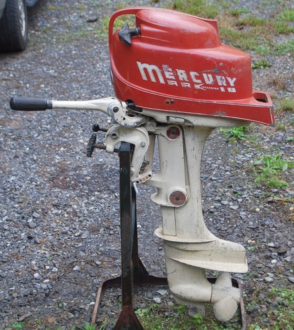 Mercury's "Mark 10" Outboard is the first outboard engine to incorporate the thru-prop exhaust system.