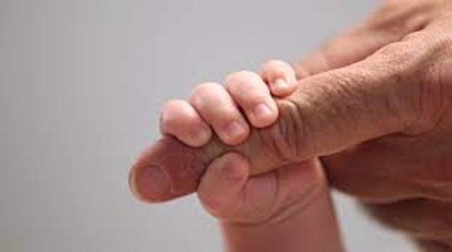 Present shortly after birth