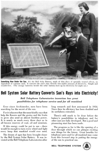 First Photovoltaic Solar Cell