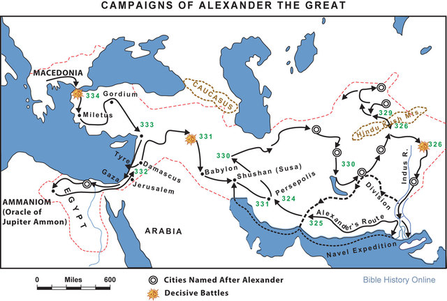 Alexander subdues rebellion in Greek city-states