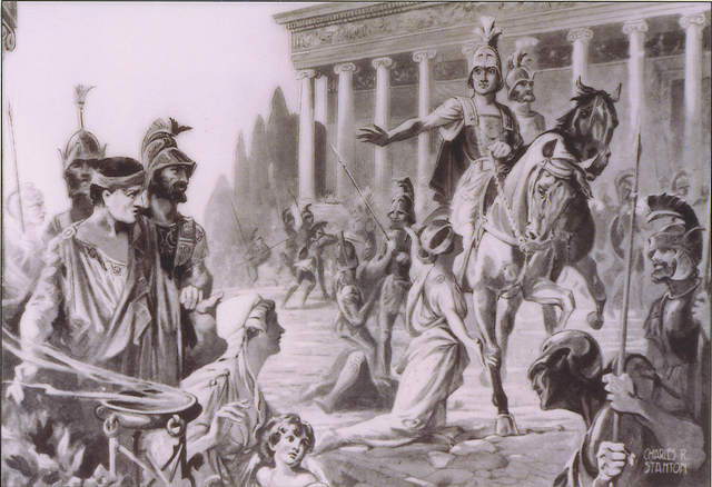 Alexander besieges Thebes