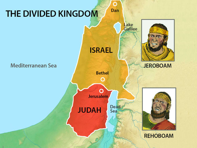 Israel split into two kingdoms
