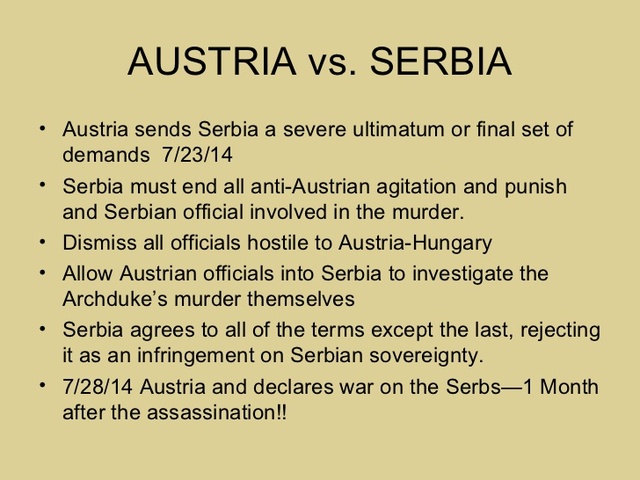 Austria declared war on Serbia