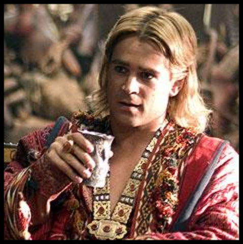 Alexander the great is drunk at a banquet