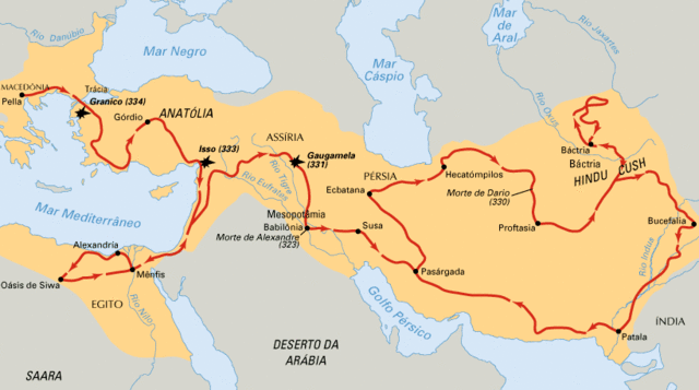 Alexander and his troops cross the into northern.