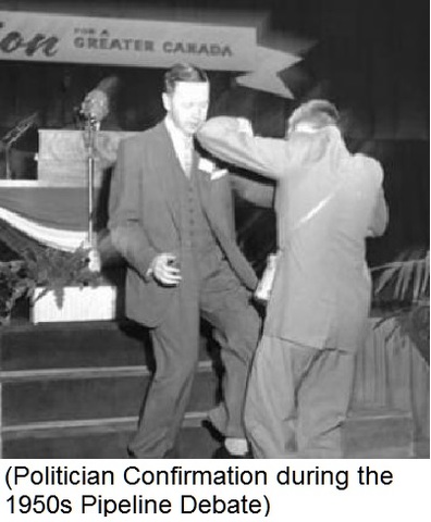 Clarence Decatur Howe, Minister of Trade and Commerce, sponsored a Trans-Canadian natural gas pipeline along with Canadian and American businesspeople