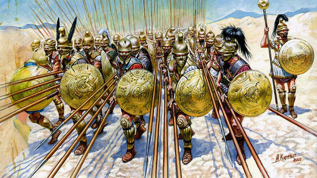 The Macedonians and Persians meet on the battlefield