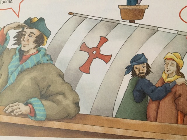 Cristoforo Colombo presenta la sua teoria alla regina Di Castiglia