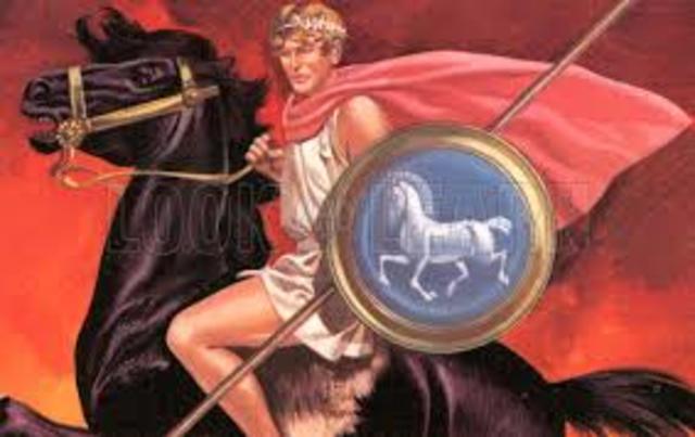 Alexander leads the Macedonian army