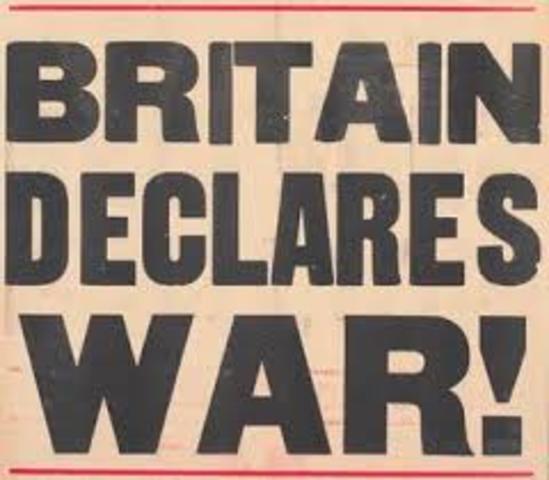 Inglaterra declara la guerra a Alemania