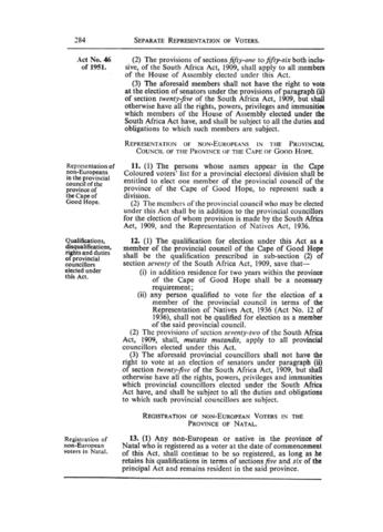 The Representation of Blacks Act