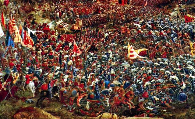 the Macedonians meet the Athenias and thebans in battle at chaeronea