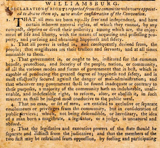 La Declaración de Derechos de Virginia