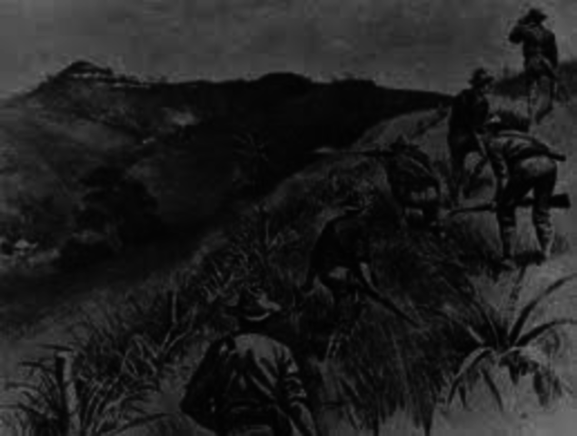 El general Wilson causa importantes bajas española, ocupa Coamo y continua hacia Aibonito, donde encuentra fuerte resistencia en las colinas de Asomante.