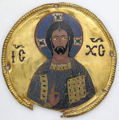 "Medallion with Christ from an Icon Frame." (1100).