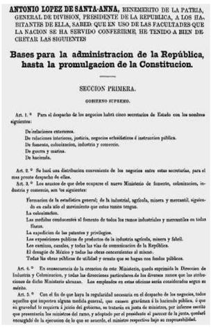 Bases para la Administración de la Republica, hasta la promulgación de la Constitución
