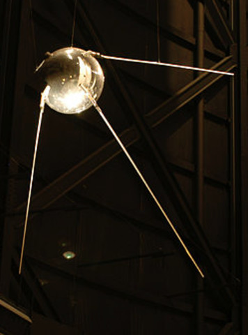 The Soviet Union launches Sputnik