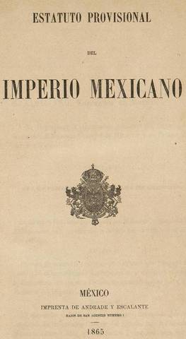 10. Estatuto Provisional del Imperio Mexicano.