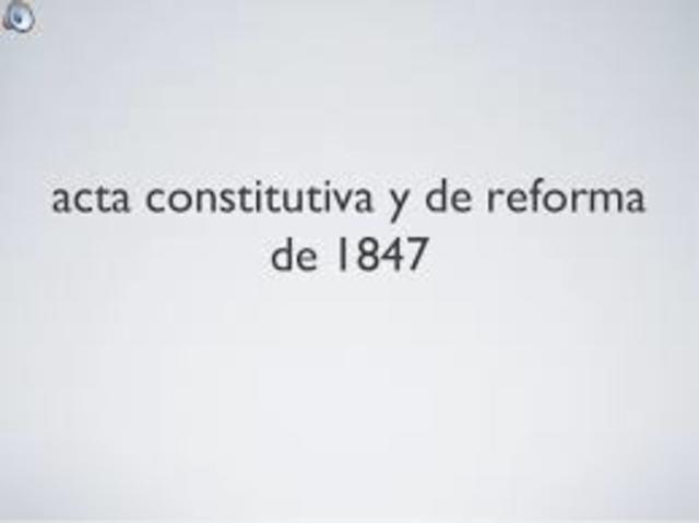 Acta Constitutiva y de Reforma (mayo 18, 1847).