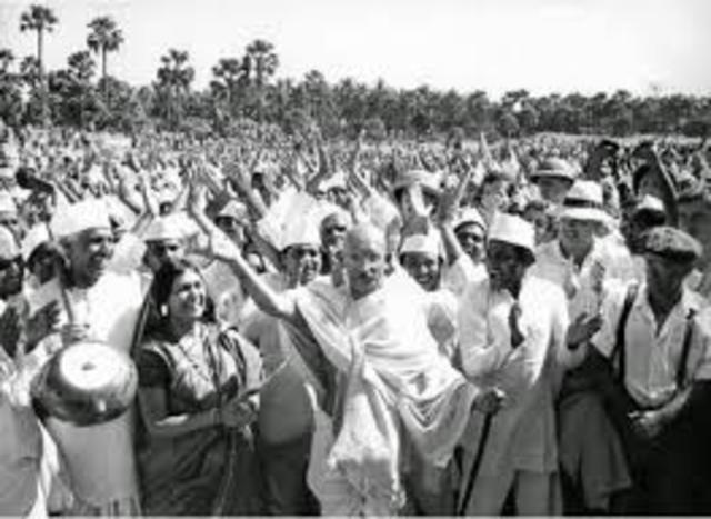 Tercera campaña de desobediencia civil con el lema: “Quit India” (Abandonen la India) invasión japonesa