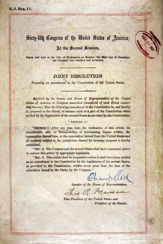 Proposition of the 21st Amendment