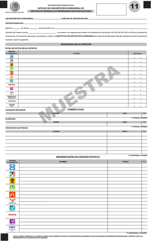Modelo de materiales electorales para el Proceso Electoral Federal 2014-2015.
