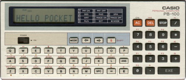 Casio PB-100 kalkulagailua, 1982