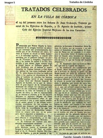 Proclamación de 1821 "Los Tratados de Córdoba"