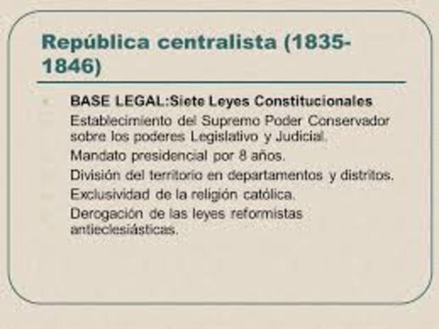 Las Siete Leyes Constitucionales 1836