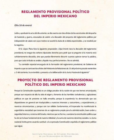 Reglamento Provisional Político del Imperio Mexicano.