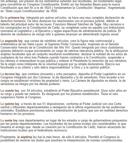 Las Siete Leyes Constitucionales de 1836