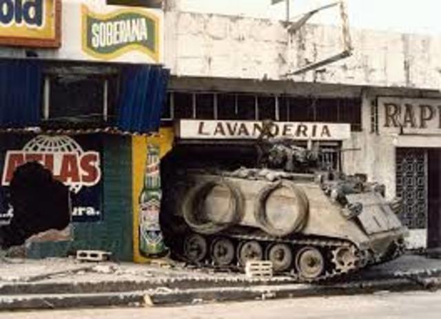 US troops invade Panama, oust its government and arrest its leader.