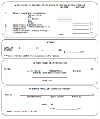 Requisitos para la presentación de informe de ingresos y gastos de precampaña, y se determinan las reglas simplificadas y procedimientos expeditos para la presentación y revisión de dichos informes.