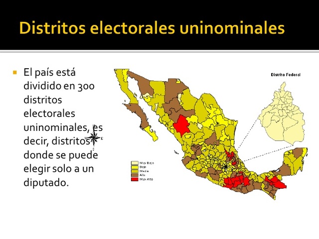 Distritos electorales federales uninominales.