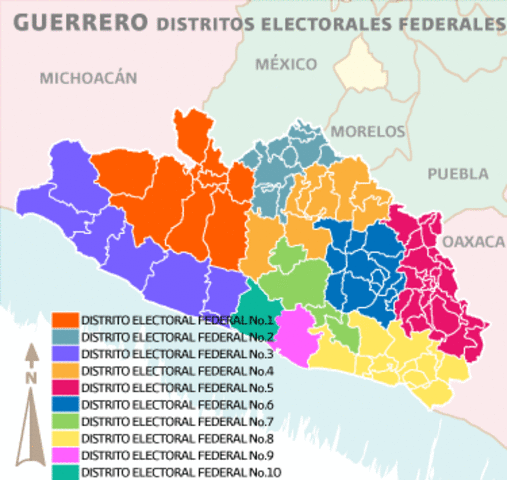 Distritos electorales federales uninominales.