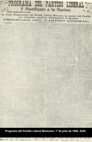 Programa del Partido Liberal Mexicano y Manifiesto a la Nación.