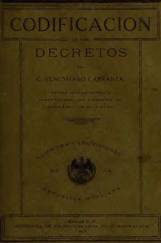 Legislación, Carranza.