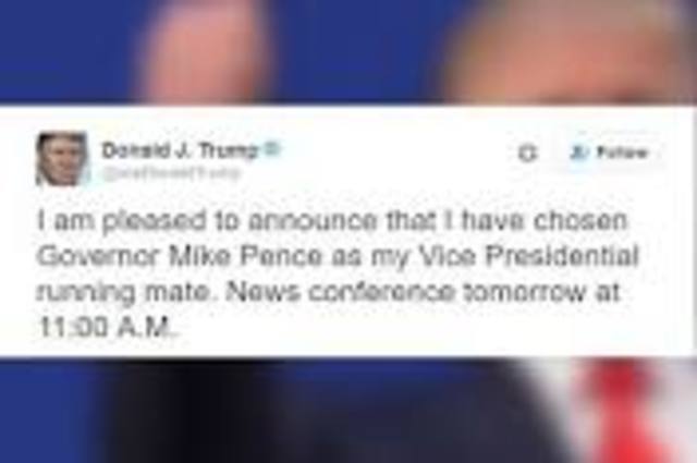 Trump selects his VP