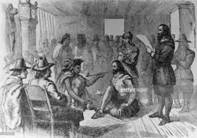 Roger Williams visits Ousamequin