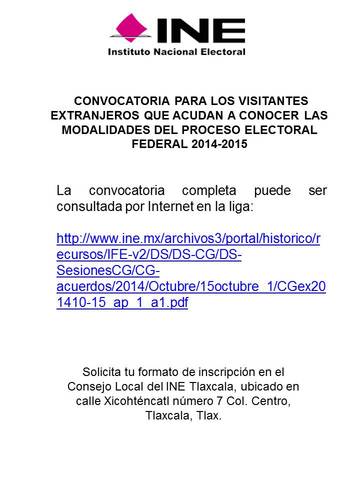 Convocatoria para visitantes extranjeros.