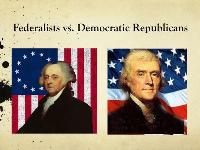 Federalist vs Democratic Republican Party. (1796-1824)
