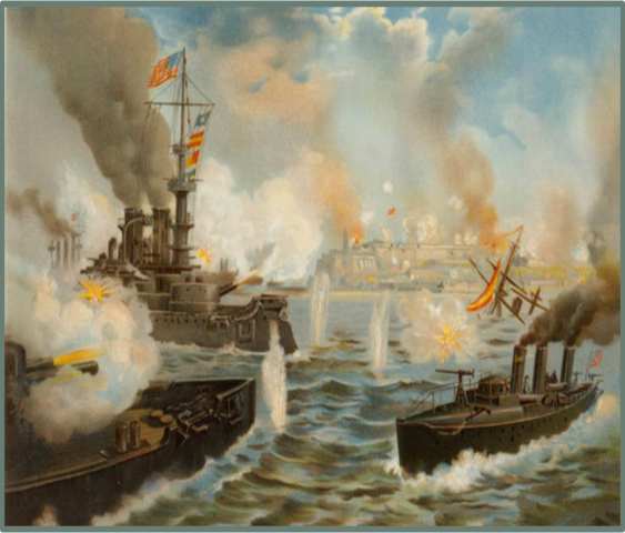 Ocurre un intercambio de disparos entre el castillo de San Cristobal  y el buque USS Yale