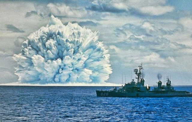 Hydrogen bomb explodes in the Pacific