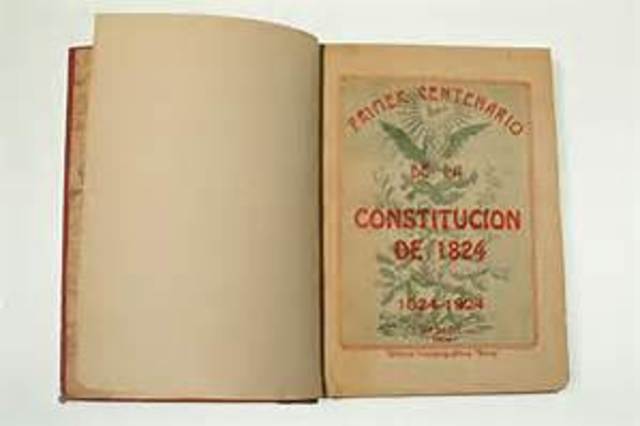 La Constitución de 1824 e estructura siguiendo la sistemática de la Constitución de Cádiz y establece un Estado Federal conforme a los principios constitucionales norteamericanos