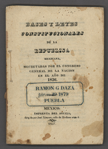 Constitución de 1836 Dispersa o fragmentada; 7 leyes