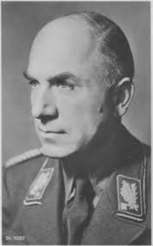 Fritz Todt (Minister of Armament and War Production) is killed in an air crash.