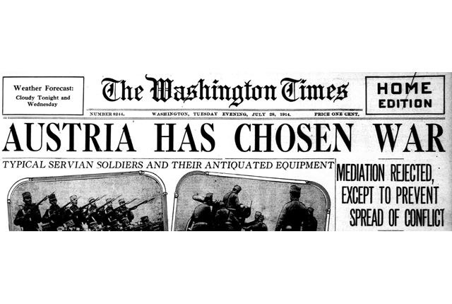 Austria-Hungary declares war on Serbia The assassination of Franz Ferdinand caused this war to breakout because Austria and Hungary thought that Serbia's government promoted the assassination.